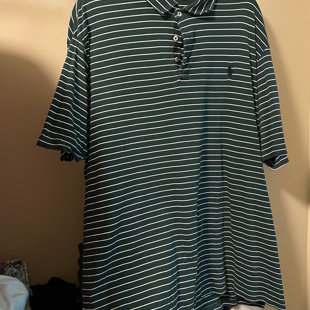 Ralph Lauren Dark Green Striped Polo Shirt